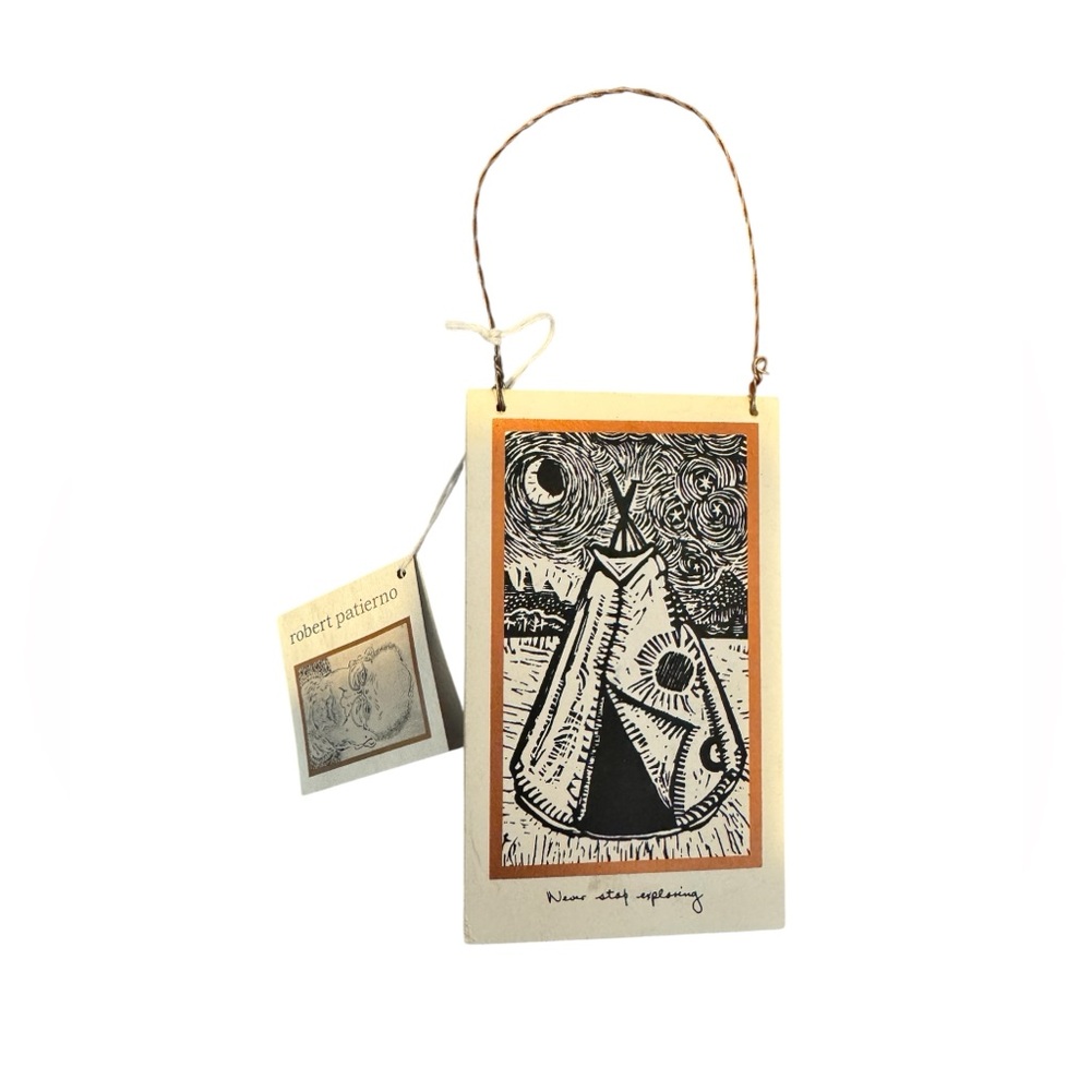 NWT Artist Robert Patierno Ornament with Teepee Design Primitives by Kathy